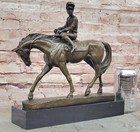 Bronze Delaware Park Horse Racing Equestrian Bronze Jockey On Race Horse Decor