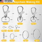 523pcs Keychain Making Kit  Supplies Including Silver 
