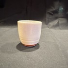 Japanese  japan  Marked White Cup tumbler Floral Design With Gold Fan Motif