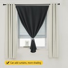 Adhesive Blackout Curtains 35x59 Self Stick No Rod Needed Light Blocking Black