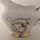 Royal Tara Brooch Pattern Pitcher Creamer White Gold Trim Bone China Ireland