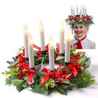  Artificial Christmas St  Lucia Crown Saint Grapevine Christmas Wreath With 6 