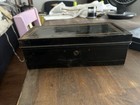 Vintage Black Metal Lock Box 11   x5   x4   