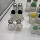 Lot Of 18 Vintage Salt And Pepper Shaker Sets 40-60   s Clear Glass Plastic Metal