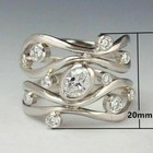 Hollow Geometric Ring Zircon Engagement Sz 8 Plated Ring Cubic Zircon 925 Silver