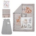 Lambs   Ivy Painted Forest 4-piece Crib Bedding Set - Gray  Beige  White