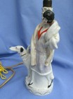 Borzoi Lamp Germany Art Deco Lavender Luster Lady 8  Sale