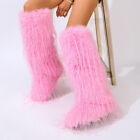 New Winter Women s Tassel Long Hairy Boots Fashion Warm Snow Fur Knee High Boots
