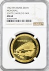 1962 Seattle World s Fair Medal - Monorail - Ms64 Ngc  Expo Official Token