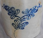 Antique Stoneware Jug Ballard Brothers Cobalt Flower Decoration 2-gallon Ca 1860