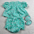 Vintage Mayfair Green Butterfly Dress Bloomers Outfit Shoes Size 6-9 Months 