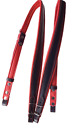 Genuine Leather Accordion Straps Black   Red