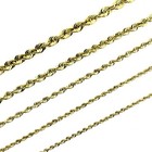 10k Yellow Gold 2mm-6mm Diamond Cut Rope Chain Necklace Mens Womens 16 - 30 