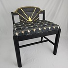 Art Deco Vanity Bench Stool Seat Chair Wooden Upholstered Vintage Mcm