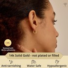 Solid 14k Yellow Gold Rectangle Hoop Earrings With Click Top