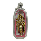 Wasp Hornet Buddha Yant Wealth Charm Thai Brass Amulet Pendant Stainless Frame