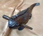 Hand Carved Wooden Lizard  Musical Instrument  makes Cricket Sound