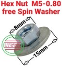  100   M5-0 80 Metric Coarse Thread Steel Free Spinning Washer Zinc Nuts 