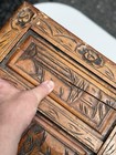 Vintage Hand Carved Wooden Chest     Brass Lock     Asian Style    restoration Project