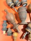 35 Wood Salvage Parts Finials Furniture Feet Knobs Spindles Turned Mixed Lot