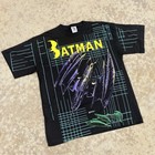 Vintage Batman 1995 All Over Print Batwing Crimefighter Shirt Aop Xl Euc