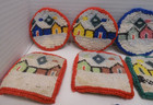 11 Vintage Hooked Rug Coasters   2 Vtg Hook Rugs For Doll House