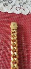 Miami Cuban Bracelet R Monaco Cuban Link Iced Out Box Clap 14 K Marked Monaco     