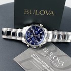 Men s Bulova Marine Star Blue Dial Chronograph 96b256 Quartz New Watch 43mm