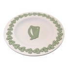 Wedgwood Reverse Green White Jasperware Irish Harp Shamrock Trinket Plate 4 1 4   