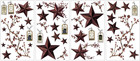 Stars   Berries Wall Decals Country Kitchen Stickers Rustic Folk Primitive Decor