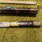 Antique Fixed Blade Chinese Tibetan Trousse Knife For Traveling W Chopsticks