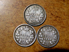 Three Better Date Canada Silver 5 Cent Coins  1880h - 1886 - 1892 K1