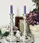 Pair Silverplated Candlesticks Vintage Silver Plated Candle Holders
