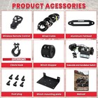  6000 Lbs Utv Winch  Waterproof Ip67 Electric Trailer 6k Winch 6000lb Black