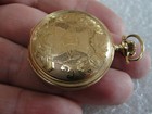 Waltham Small Pocket Watch In Double Hunter 14k Solid Gold Case  1909