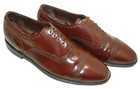 Men   s 13 C Vintage Freeman Brown Leather Full Brogue Cap Toe Balmoral Oxford