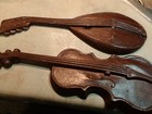 Vintage Royal Cast Aluminum Metal Violin Mandolin Wall Art Brown Mid Century 