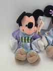 Globe Trotting Japanese Disney Store Mickey   Minnie Mouse  2 Plush Bean Bag Nwt