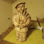 Antique Barionette Figural Bag Pipe Player Wine Bottle Holder 