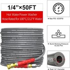 Heliwoo 50ft 1 4  Pressure Washer Hose 4200psi Flexible Wire Power Washer Hose