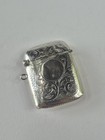 Antique Sterling Silver Vesta   Match Case John Thompson   Son s Engraved 15g