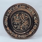 Decorative Etched Copper Wall Plate 8 d Turkey Floral Vintage 