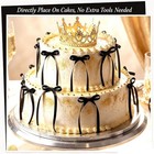 30 Pack Bow Cake Toppers Black Ribbon Bows For Cake Back To School Decor