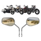 Pair Rear View Mirrors Motorcycle For Harley Touring Road King Street Glide