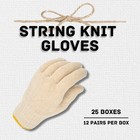 Men s Large Size - Cotton Blended String Knit Work Gloves - Tan - 300 Pairs