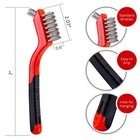 Lavaxon Wire Brush Set 3pcs - Nylon brass stainless Steel 7 Inches  Red