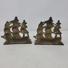 Pair Cast Iron Clipper Ship Bookends Set Sailboat Cast Iron 5 25  Tall Nautical