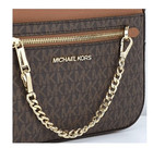 Michael Kors Jet Set Item Large East West Signature Leather Zip Chain Crossbody