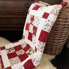 New Red And White Checkerboard Handmade Quilt With Christmas-themed Prints 