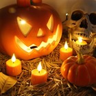 Orange Halloween Candles rechargeable Flameless Candles With Remote Timer  So   